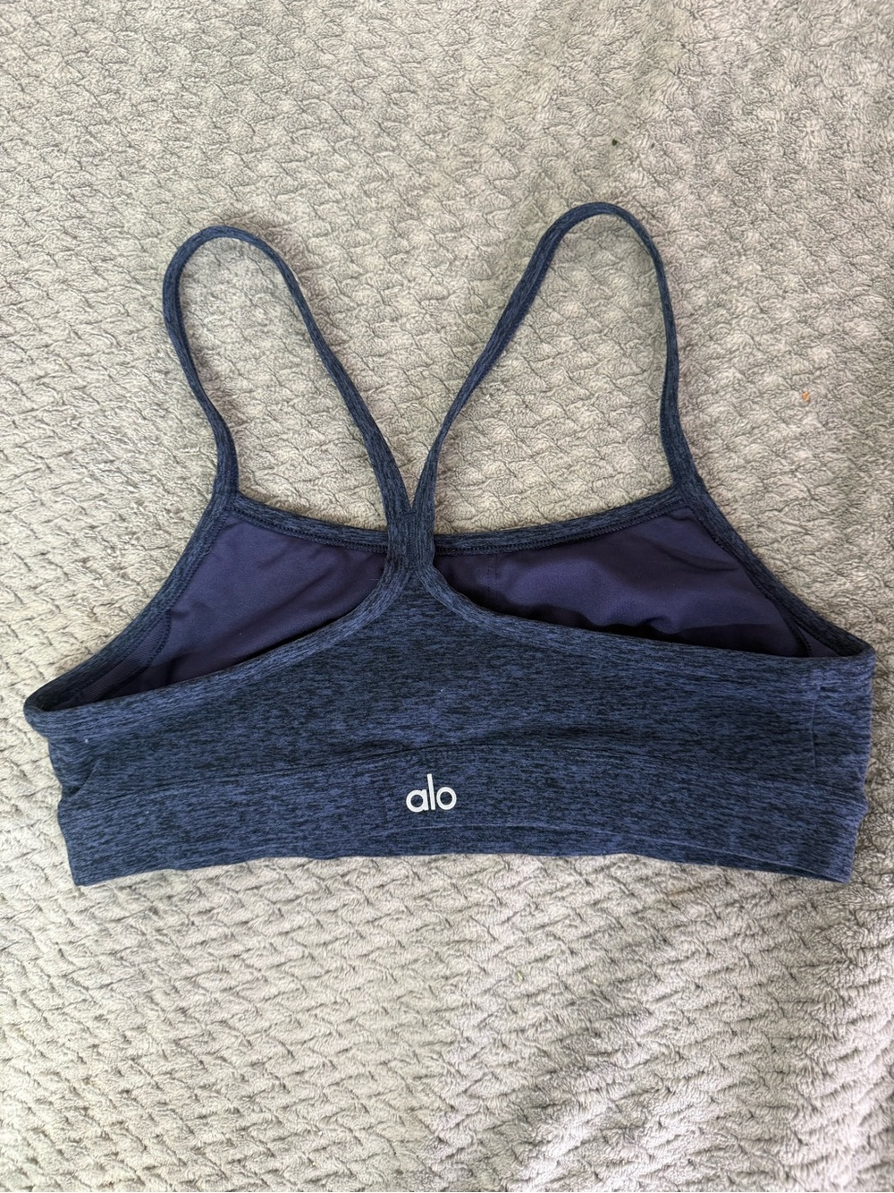 ALO Yoga Navy Heather Seamless Strappy Bralette